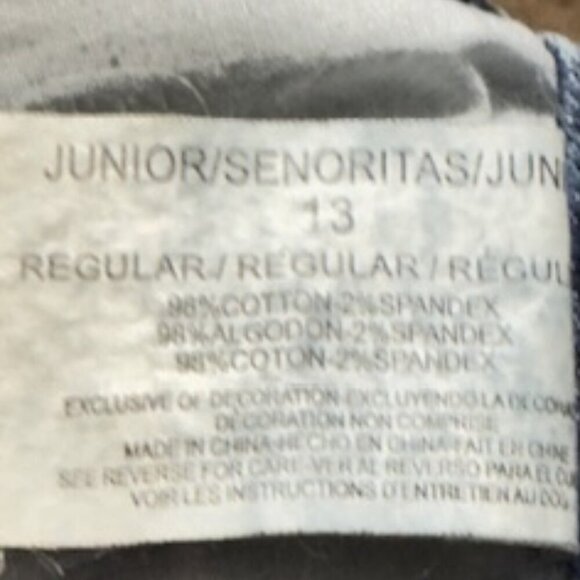 L.e.i. Ashley Trouble Mini Denim Skirt Juniors 13 Cotton Spandex Blend - Picture 8 of 8